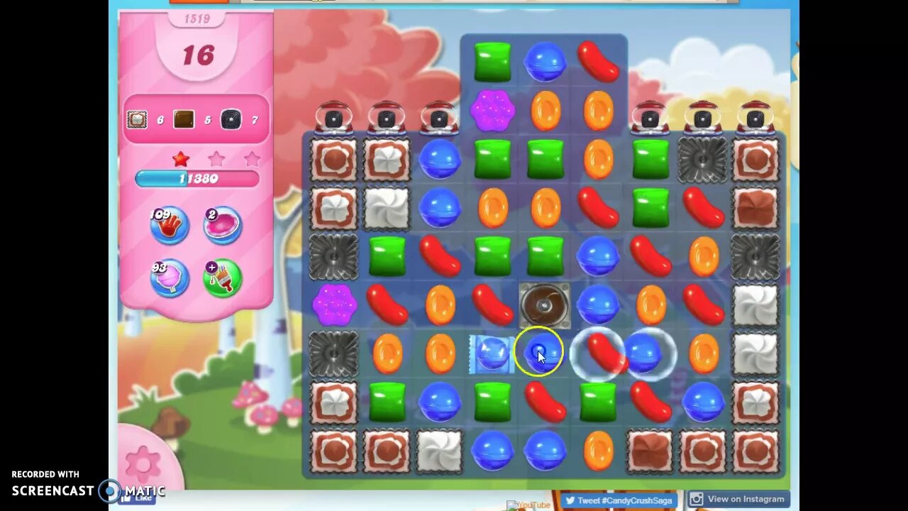 Candy Crush Level 1519 Audio Talkthrough, 3 Stars 0 Boosters