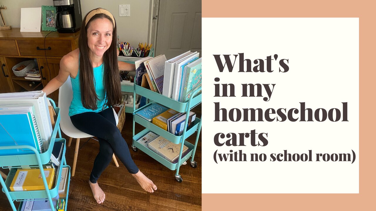 Our homeschool carts | How I organize them for each child | Small Space Homeschool