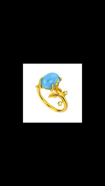 Jewelry Flower Women Ring Oval Cabochon Gemstone 3D CAD Design-JFW07