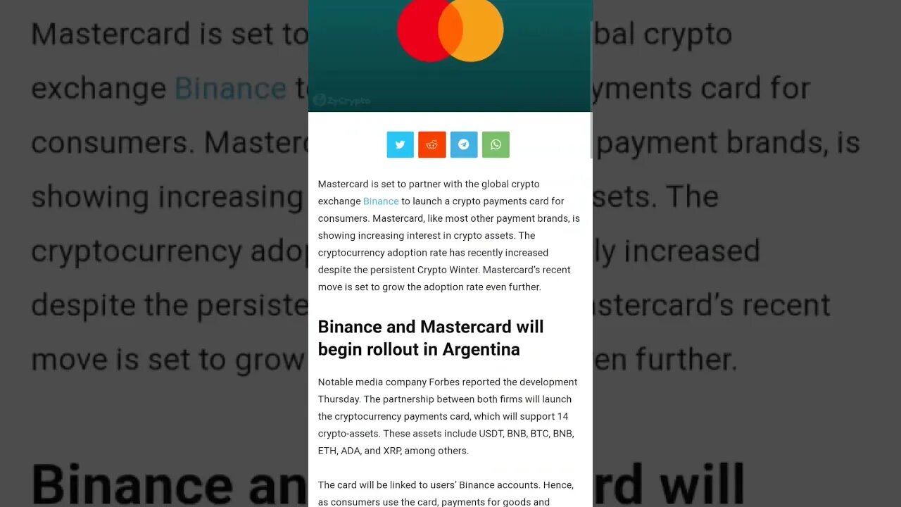 MasterCard Crypto Payments And Binance