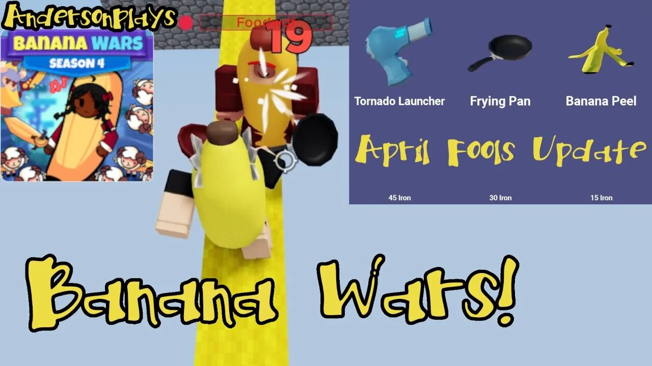 AndersonPlays Roblox BedWars - Banana Wars ✨ [NEW ITEMS!] April Fools Update