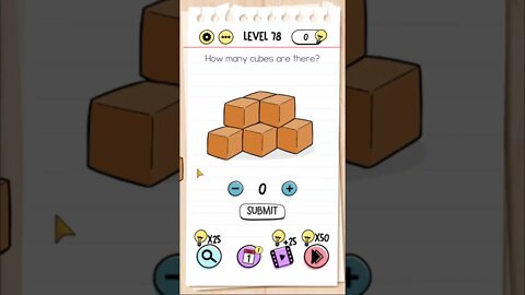 Brain Test Tricky Puzzles Level 78 How many cubes are there?