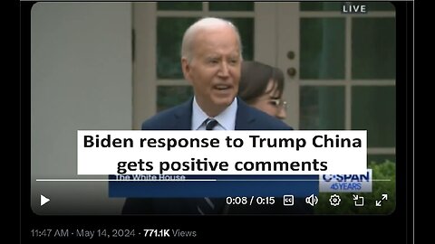 Biden response to Trump saying China is eating our lunch, Biden gets positive response; staged?