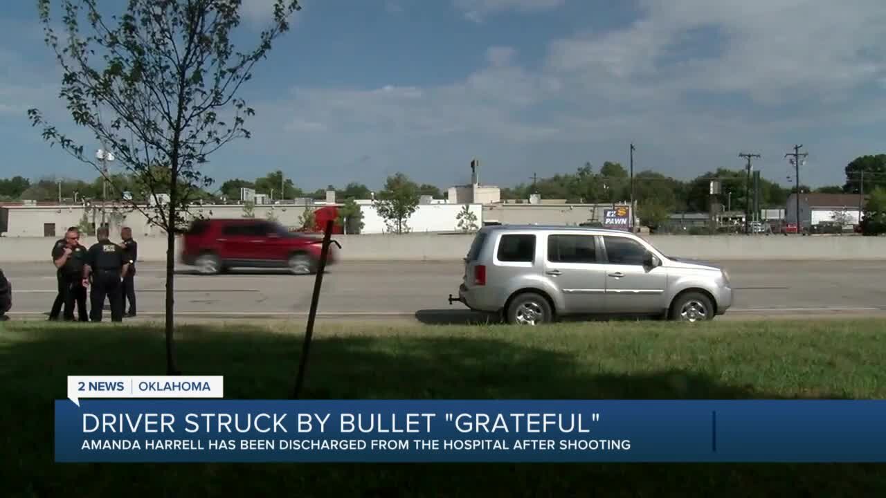 Driver grateful after getting shot on I-244 in Tulsa