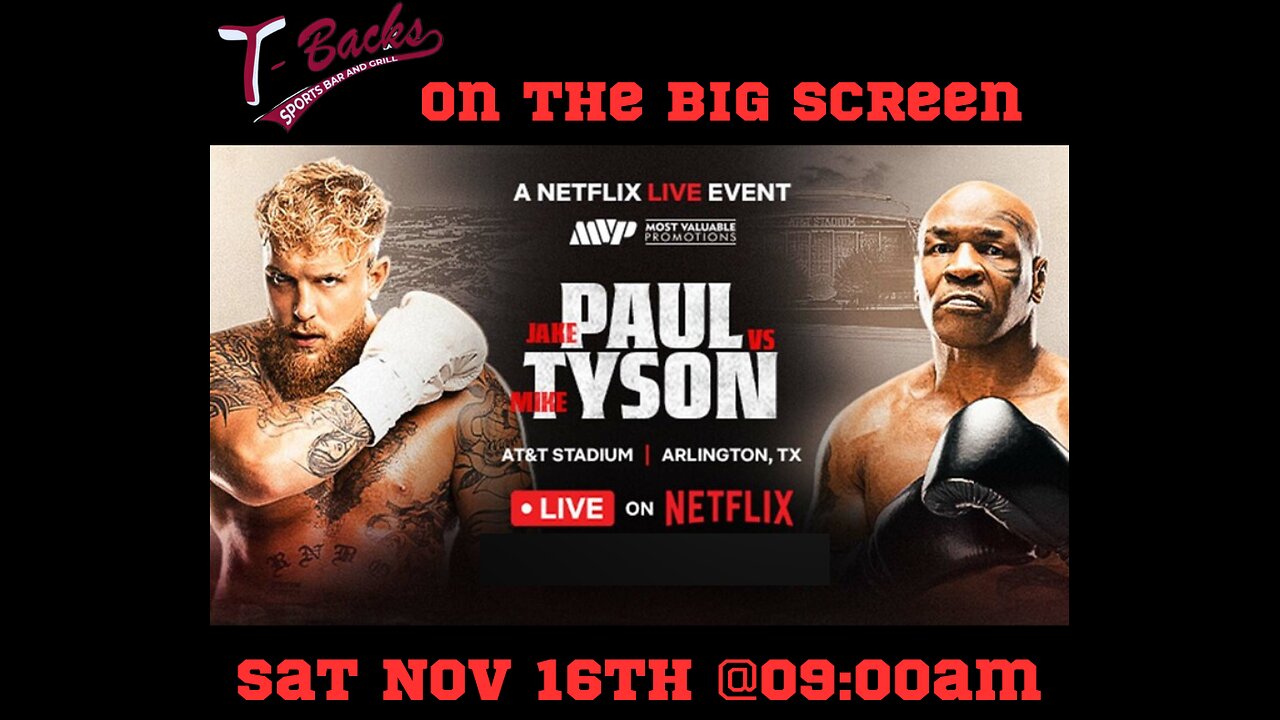 T-Backs Sports Bar and Grill Sports Schedule and Pizza special for Saturday Nov 16, 2024