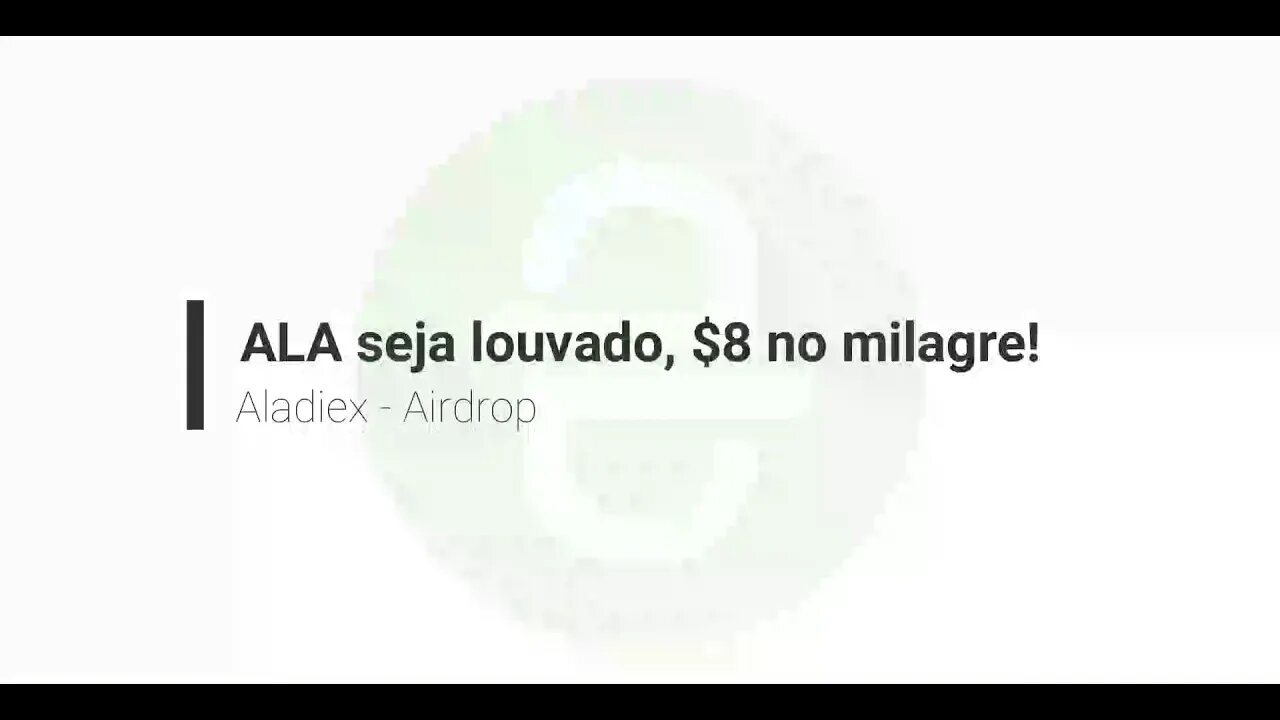 Finalizado - Airdrop - Aladiex - 16 ALA ($8)