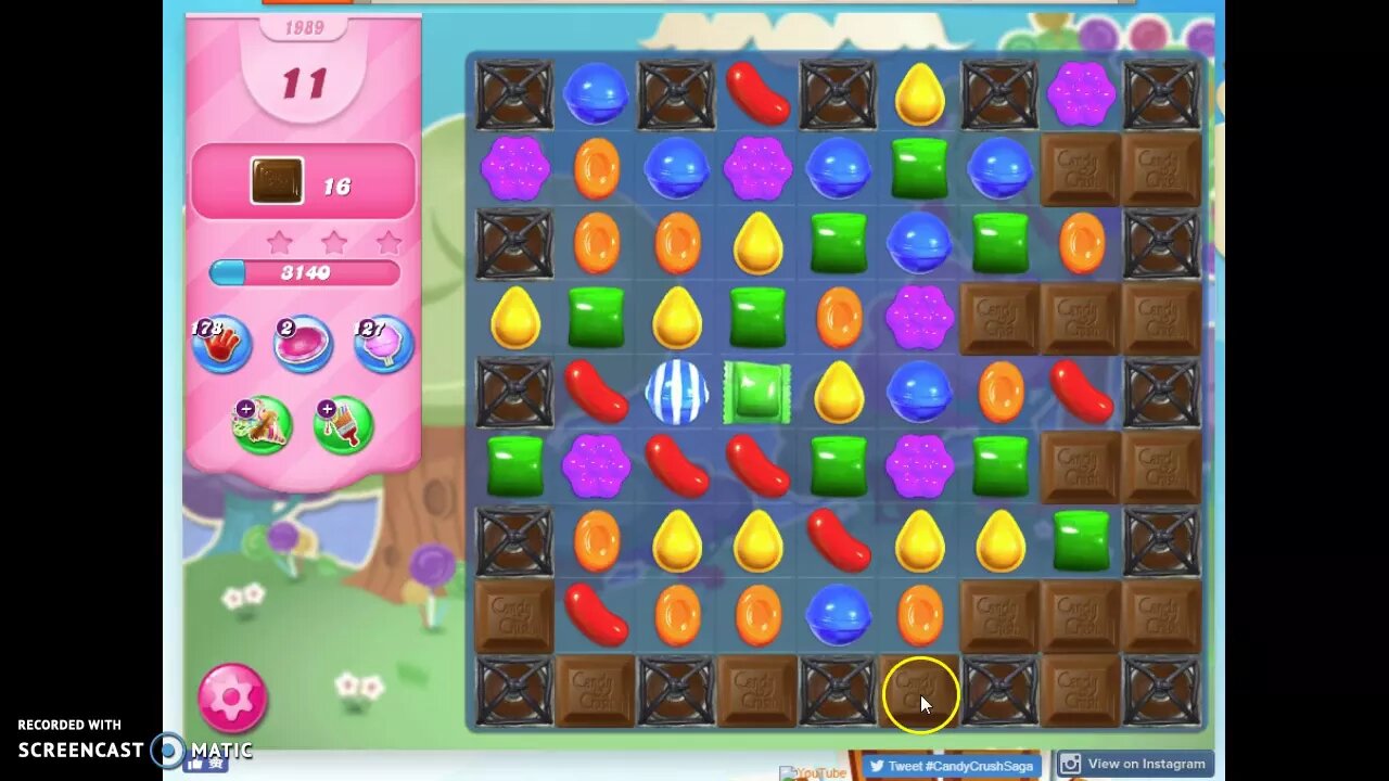 Candy Crush Level 1989 Audio Talkthrough, 3 Stars 0 Boosters