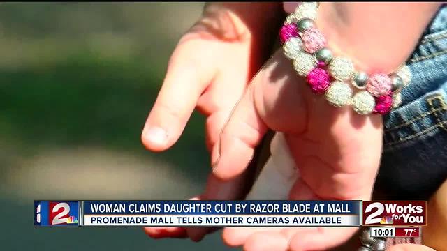 Woman says daughter cut by razor blade while getting candy at mall