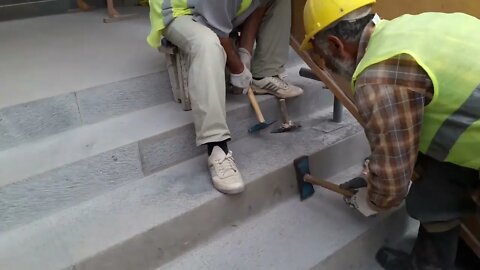 AMAZING HOW ARTISANS CREATE DESIGNS ON STONE STEPS