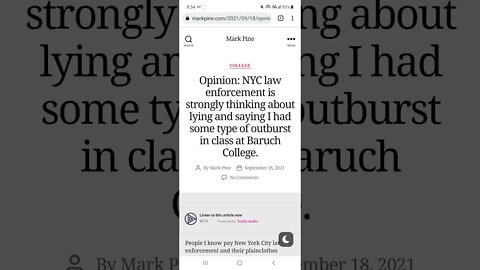 Opinion: NYC law enforcement is thinking about lying and saying I had some type of outburst.