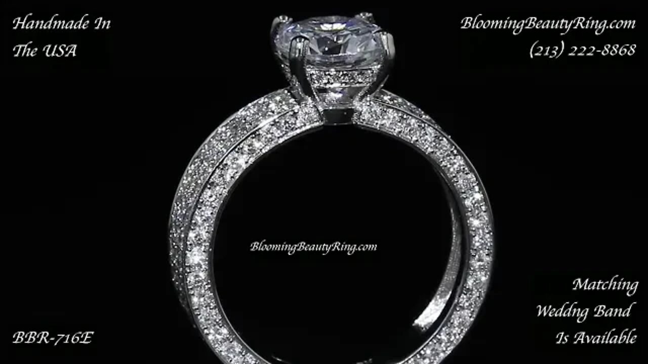 BBR 716 Engagement Ring Close Up By Blooming Beauty Ring Company