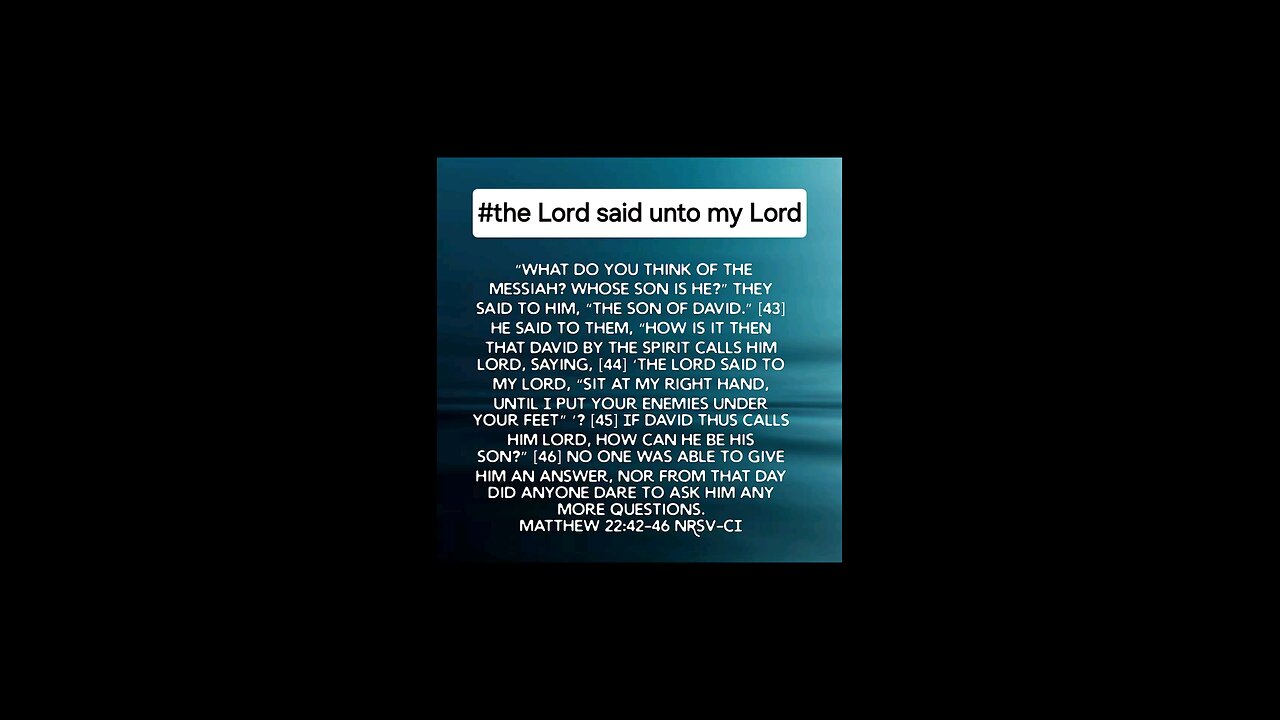 the Lord said unto my Lord