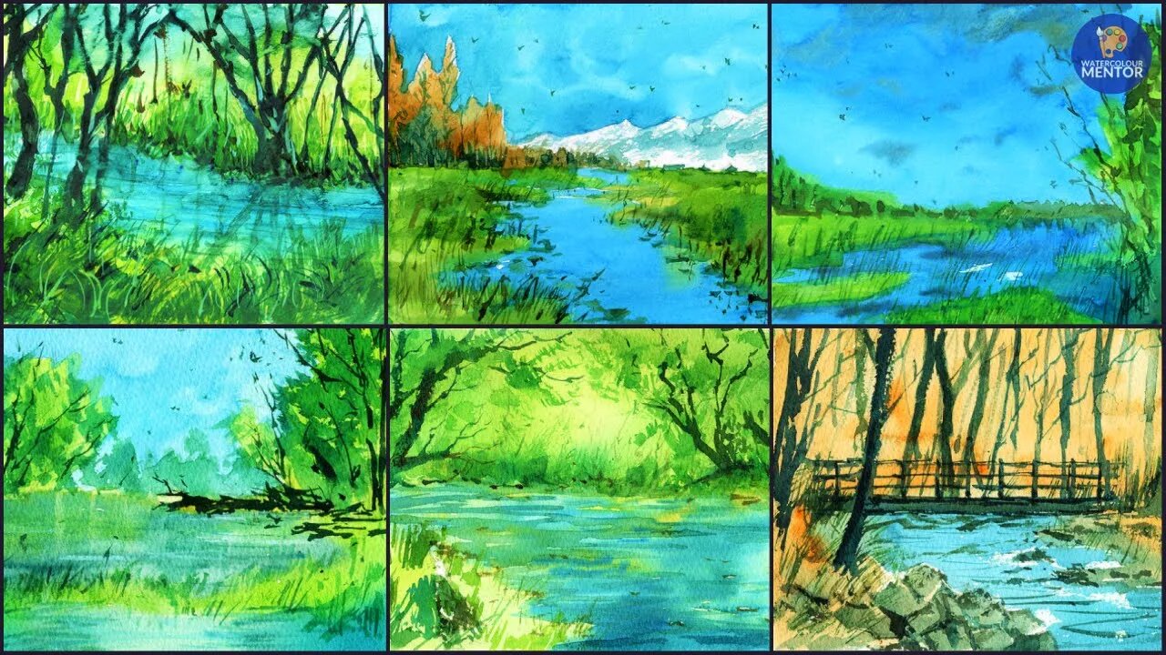 Watercolor Sketching - Natural Landscapes (Trees and Water): Class Preview