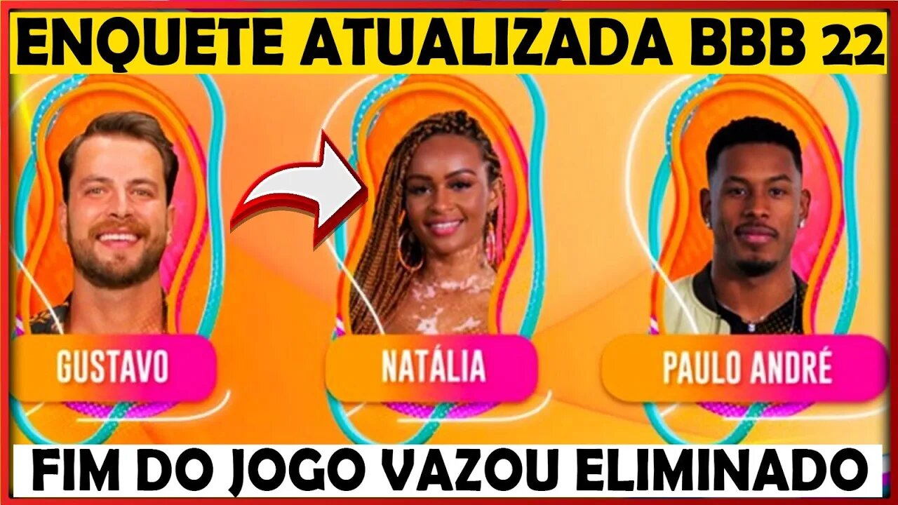 ENQUETE UOL BBB22 FIM DO JOGO VAZOU O ELIMINADO DE HOJE ENTRE GUSTAVO, PAULO ANDRÉ E NATÁLIA