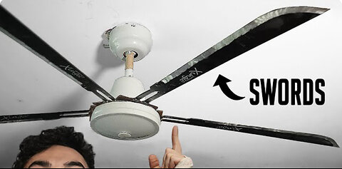 Making a MACHETE ⚔️ ceiling fan and throwing things at it. (MUST WATCH)