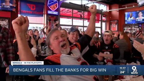 Bengals fans celebrate big win in Cincinnati