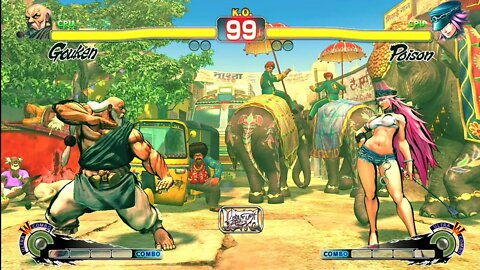 Gouken vs Poison | Ultra Street Figther IV Hardest