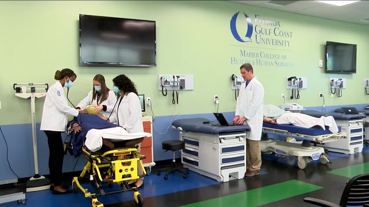 Patient simulators helping FGCU students learn how to treat COVID patients