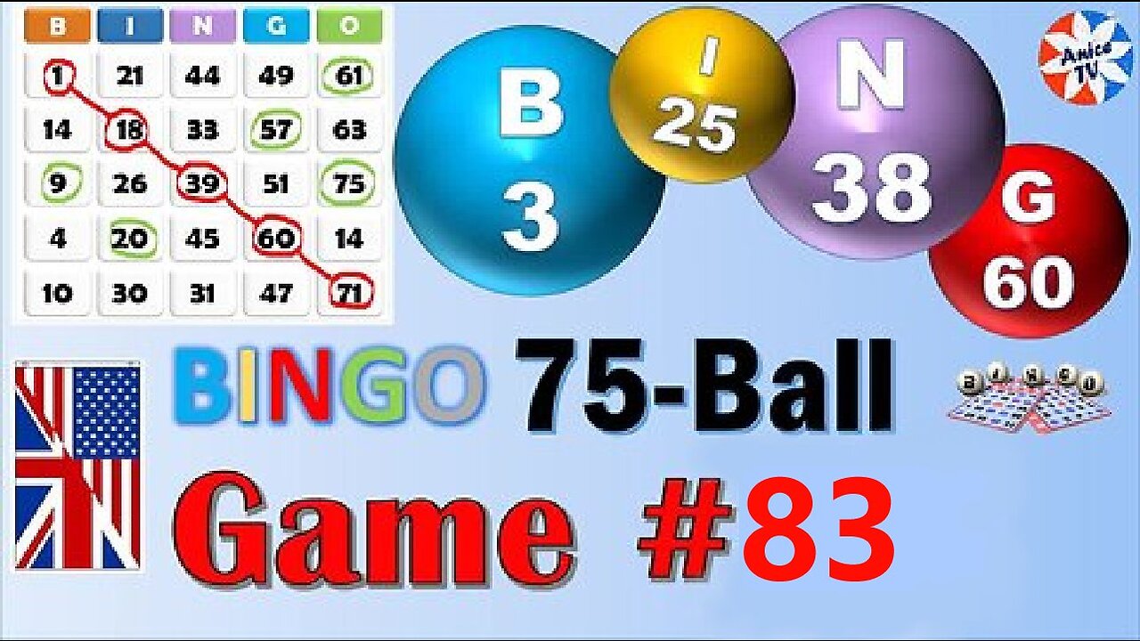 75 Ball - BINGO Caller - Game#83 - English American