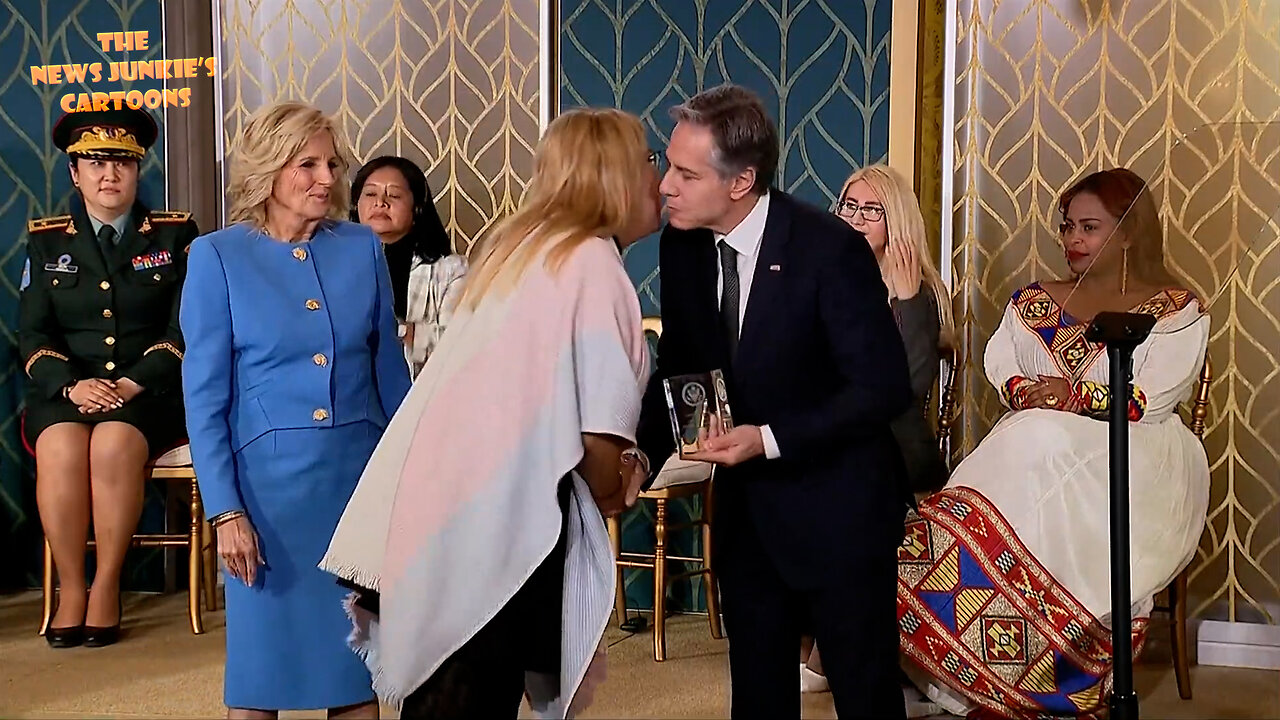 Biden's Sec of State & "Doctor" Jill give "International Women Of Courage Award" to a dude who wants to be a woman.