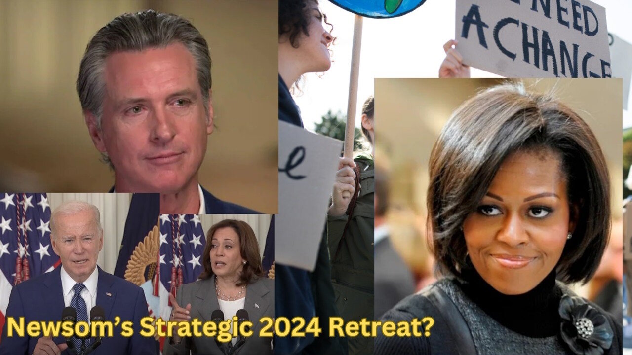 Is Newsom’s Strategic 2024 Retreat A Setup for Michelle Obama’s Entry?