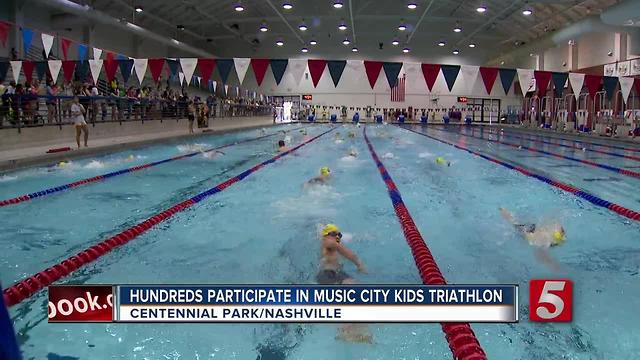 Hundreds Participate In Music City Kids Triathlon