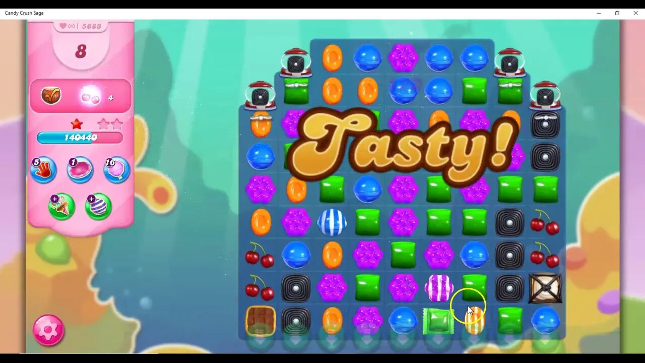 Candy Crush Level 5683 Talkthrough, 23 Moves 0 Boosters