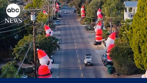 Thief seen on camera stealing inflatable Santas from neighborhood