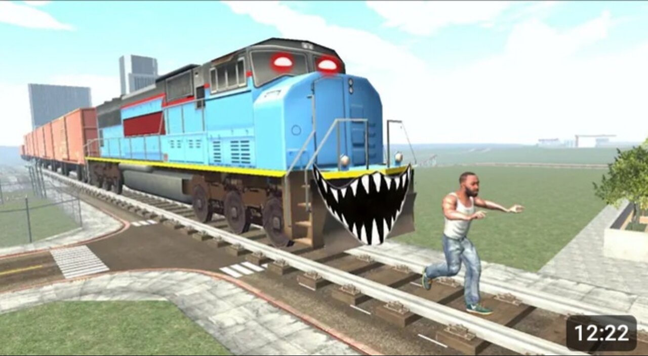 Franklin Vs gaint horror train in Indian bikes driving 3D game new video