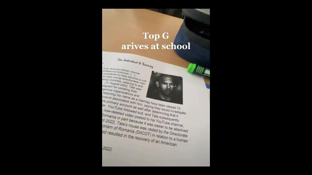 KIDS ARE LEARNING ABOUT ANDREW TATE IN SCHOOL