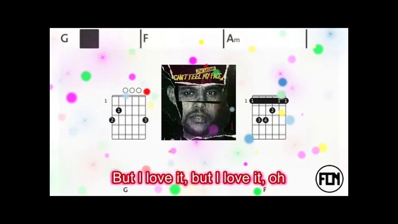 the Weeknd - Can t feel my face - (Chords & Lyrics like a Karaoke)