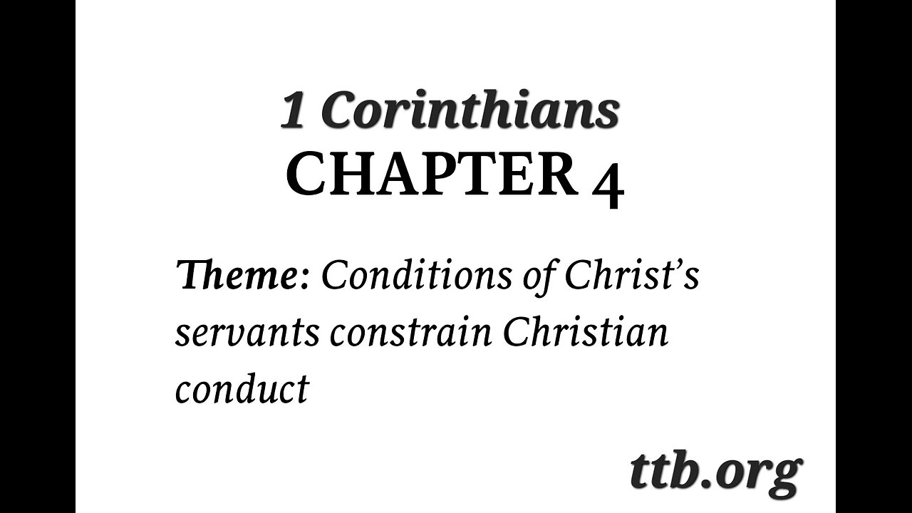 1 Corinthians Chapter 4 (Bible Study)