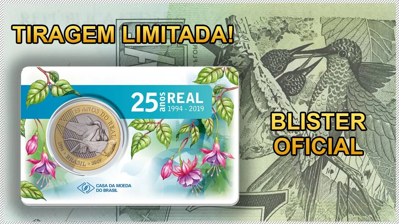 BLISTER MOEDA 25 ANOS DO REAL OFICIAL - BLISTER UNITÁRIO - QUANTO VALE? VEJA TODOS OS DETALHES AQUI.