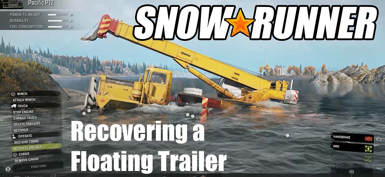 Snow runner - recovering a floating trailer