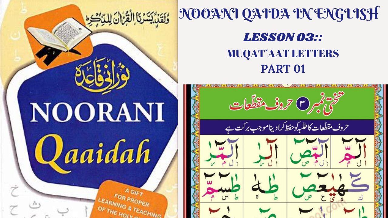 NOORANI QAIDA _LESSON 3 _MUQAT"AT LETTERS IN QURAN