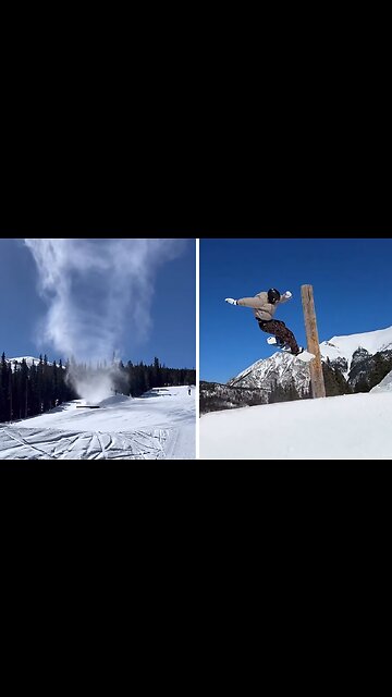 Snowboarder film incredible footage of a snow tornado