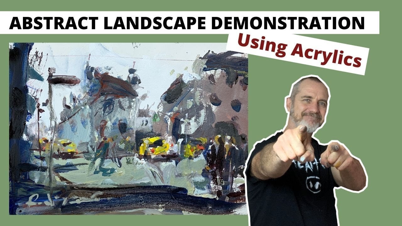 How To Paint ABSTRACT Landscape With ACRYLICS DEMO