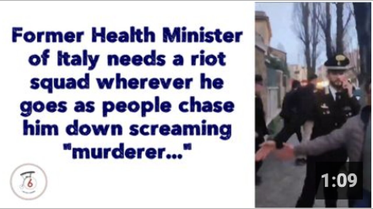 🚨🇮🇹 Former Health Minister of Italy needs a riot squad wherever he goes as people chase him down"