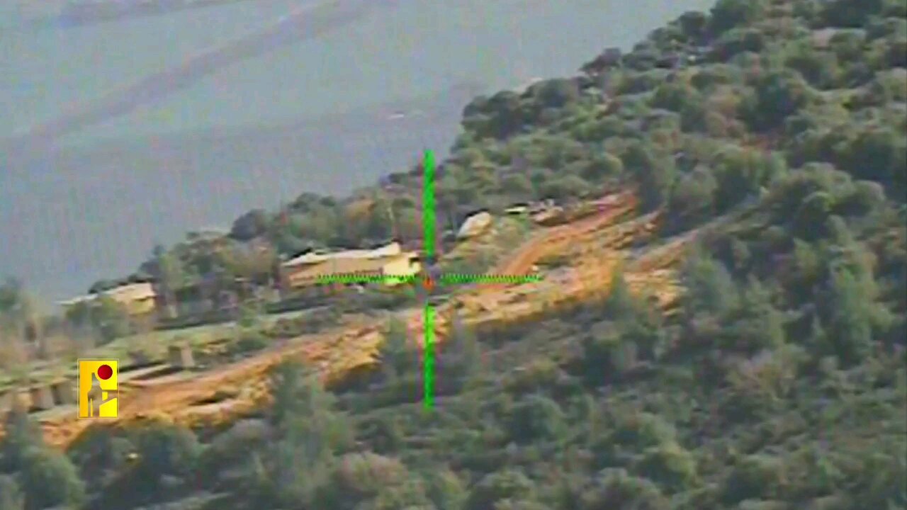 Hezbollah targets an Israeli Merka tak with an Almas missle. A copy of the Israeli spike.