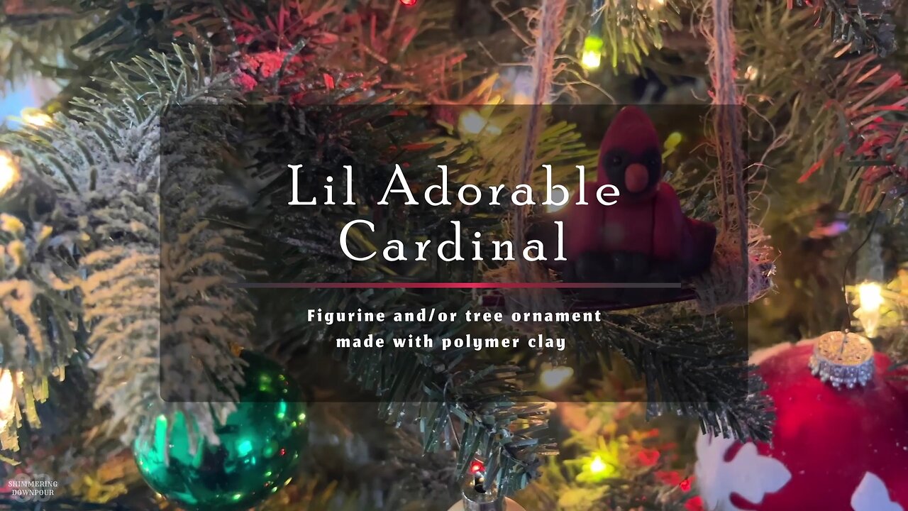 Lil Adorable Cardinal made with Polymer Clay - Instrumental Christmas LOFI Music - Happy Holidays!