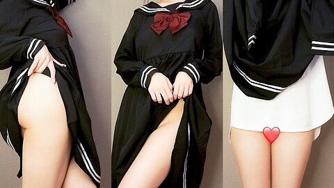 [No bra no panties] Naked sailor suit