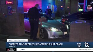 Man runs from police after pursuit crash in Webster area