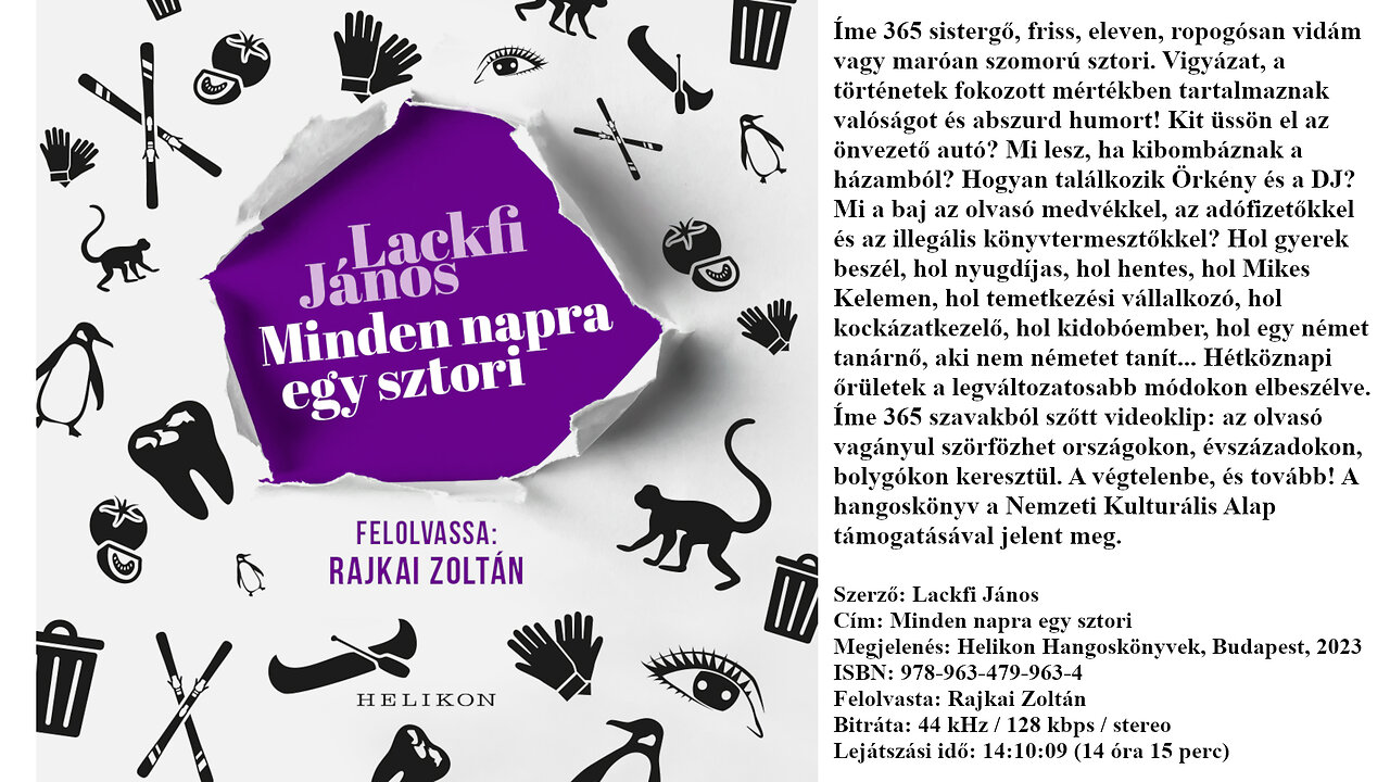 Lackfi János: Minden ​napra egy sztori. Helikon Hangoskönyvek, Budapest, 2023