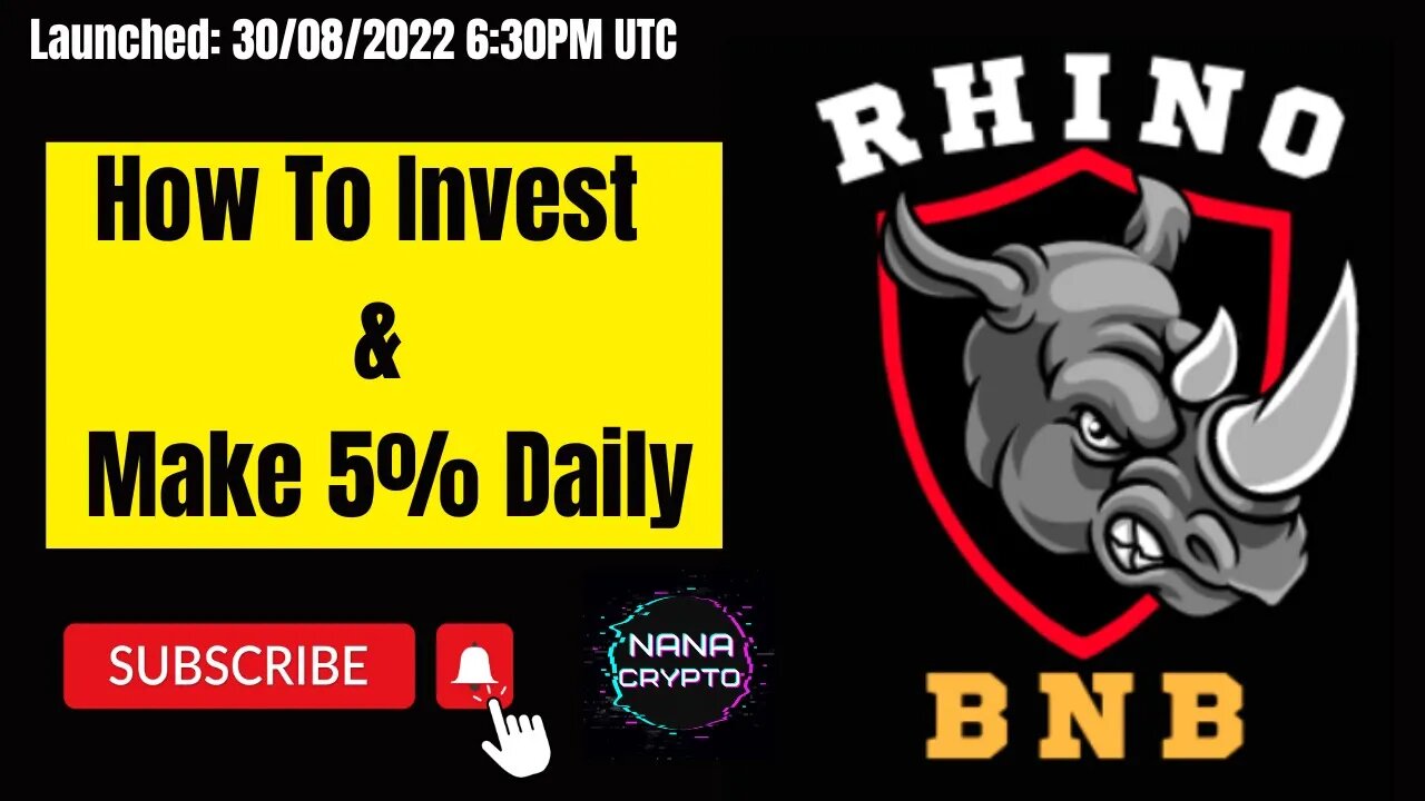 Rhino BNB | How To Invest & Make 5% Daily 💵 💵 💵