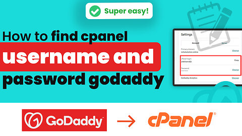 How to find cPanel username and password GoDaddy