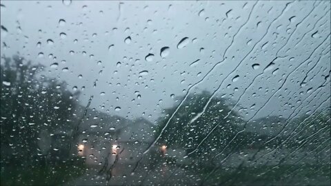 Rain Sound For Sleeping 30 Minutes Relaxing Raining On Car Glass Windows Thunder Sounds Heavy Drops