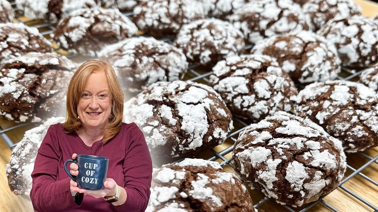 COFFEE CHOCOLATE CRINKLE COOKIES, Bake with Me a Winter Cookie Delight