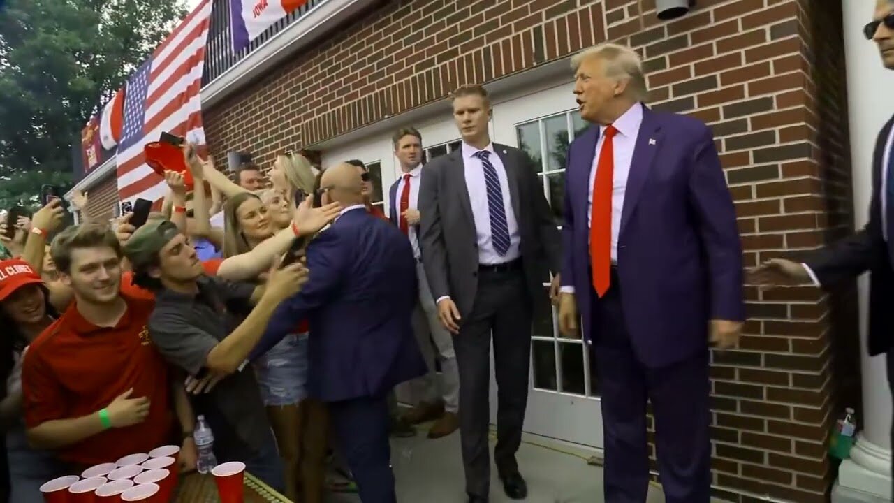 WATCH- Donald Trump attends tailgate before Iowa-Iowa State football game