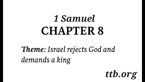 1 Samuel Chapter 8 (Bible Study)