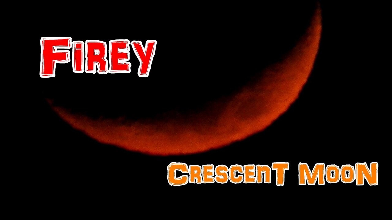 Fiery Crescent Moon On A Red Hot Desert Night